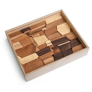 Holzbausteine Mauerspiel
