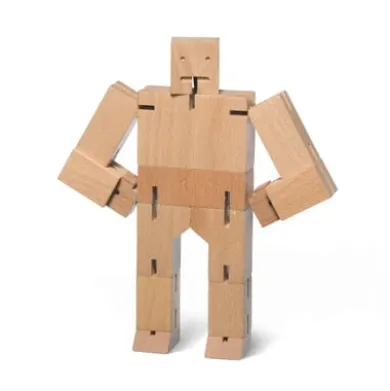 Holzfigur Cubebot