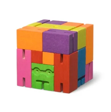 Holzfigur Cubebot